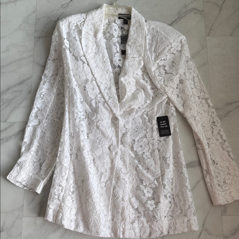 Express White Lace Women's Blazer